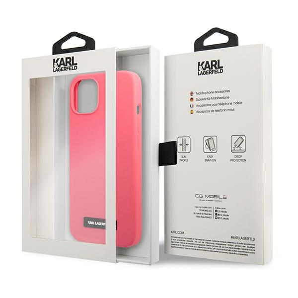 iTok webáruház - Karl Lagerfeld Karl Lagerfeld Silicone Plaque szilikon tok iPhone 13-hoz (fukszia) 8 Karl Lagerfeld Silicone Plaque iPhone 13 Case (fukszia)