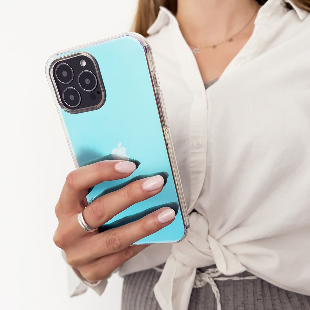 iTok webáruház - Aurora Case tok iPhone 13 készülékhez – kék 3 Aurora Case Case for iPhone 13 Neon Gel Blue Cover