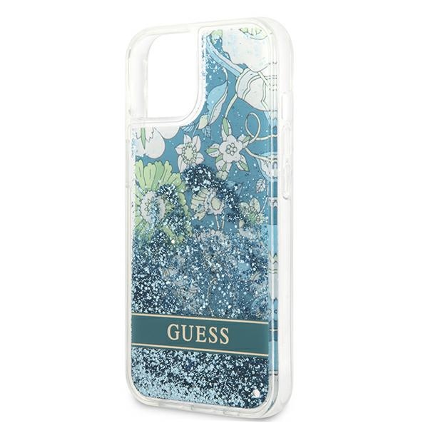 iTok webáruház - Guess Guess GUHCP13MLFLSN iPhone 13 6,1" zöld kemény tok – Flower Liquid Glitter 6 Guess GUHCP13MLFLSN iPhone 13 6.1" green/green hardcase Flower Liquid Glitter