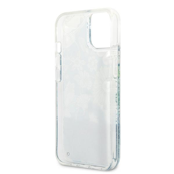 iTok webáruház - Guess Guess GUHCP13MLFLSN iPhone 13 6,1" zöld kemény tok – Flower Liquid Glitter 7 Guess GUHCP13MLFLSN iPhone 13 6.1" green/green hardcase Flower Liquid Glitter