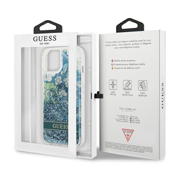 iTok webáruház - Guess Guess GUHCP13MLFLSN iPhone 13 6,1" zöld kemény tok – Flower Liquid Glitter 8 Guess GUHCP13MLFLSN iPhone 13 6.1" green/green hardcase Flower Liquid Glitter