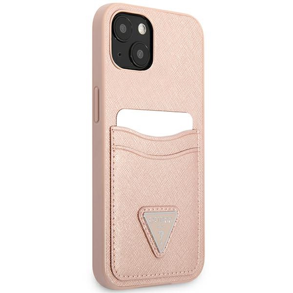 iTok webáruház - Guess Guess GUHCP13MPSATPP iPhone 13 6,1" rózsaszín kemény tok kártyatartóval 4 Guess GUHCP13MPSATPP iPhone 13 6.1 "pink / pink hardcase SaffianoTriangle Logo Cardslot
