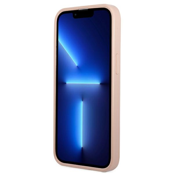 iTok webáruház - Guess Guess GUHCP13MPSATPP iPhone 13 6,1" rózsaszín kemény tok kártyatartóval 5 Guess GUHCP13MPSATPP iPhone 13 6.1 "pink / pink hardcase SaffianoTriangle Logo Cardslot
