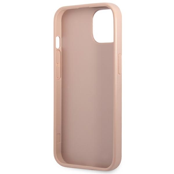 iTok webáruház - Guess Guess GUHCP13MPSATPP iPhone 13 6,1" rózsaszín kemény tok kártyatartóval 7 Guess GUHCP13MPSATPP iPhone 13 6.1 "pink / pink hardcase SaffianoTriangle Logo Cardslot