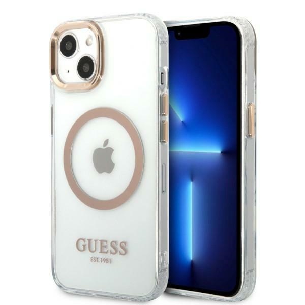 iTok webáruház - Guess Guess GUHMP13MHTRMD iPhone 13 6.1 arany/átlátszó keménytok Metal Outline MagSafe 1 Guess GUHMP13MHTRMD iPhone 13 6.1 "gold / gold hard case Metal Outline Magsafe