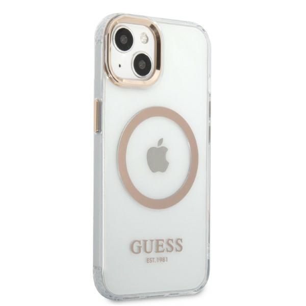 iTok webáruház - Guess Guess GUHMP13MHTRMD iPhone 13 6.1 arany/átlátszó keménytok Metal Outline MagSafe 4 Guess GUHMP13MHTRMD iPhone 13 6.1 "gold / gold hard case Metal Outline Magsafe
