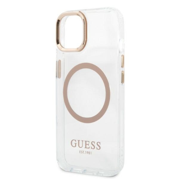 iTok webáruház - Guess Guess GUHMP13MHTRMD iPhone 13 6.1 arany/átlátszó keménytok Metal Outline MagSafe 6 Guess GUHMP13MHTRMD iPhone 13 6.1 "gold / gold hard case Metal Outline Magsafe