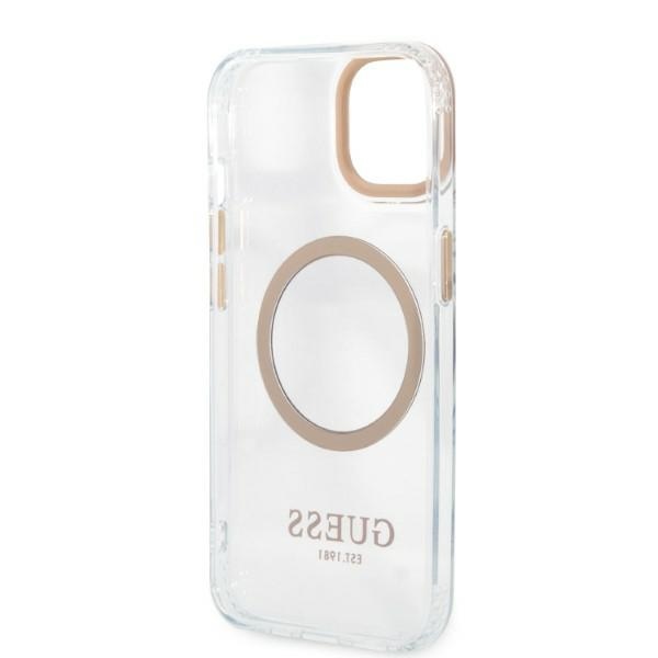 iTok webáruház - Guess Guess GUHMP13MHTRMD iPhone 13 6.1 arany/átlátszó keménytok Metal Outline MagSafe 7 Guess GUHMP13MHTRMD iPhone 13 6.1 "gold / gold hard case Metal Outline Magsafe