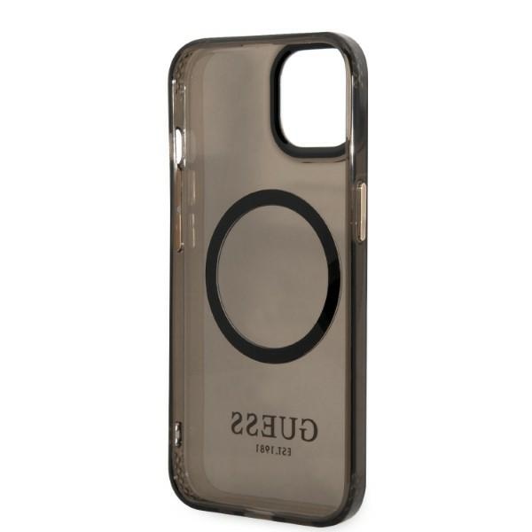iTok webáruház - Guess Guess Gold Outline Translucent MagSafe tok iPhone 13 készülékhez (fekete) 7 Guess Gold Outline Translucent MagSafe case for iPhone 13 (fekete)