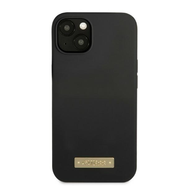iTok webáruház - Guess Guess GUHMP13MSPLK iPhone 13 6,1 hüvelykes szilikon tok MagSafe logólemezzel – fekete 3 Guess GUHMP13MSPLK iPhone 13 6.1" black/black hard case Silicone Logo Plate MagSafe