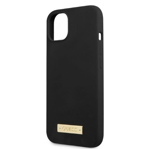 iTok webáruház - Guess Guess GUHMP13MSPLK iPhone 13 6,1 hüvelykes szilikon tok MagSafe logólemezzel – fekete 6 Guess GUHMP13MSPLK iPhone 13 6.1" black/black hard case Silicone Logo Plate MagSafe