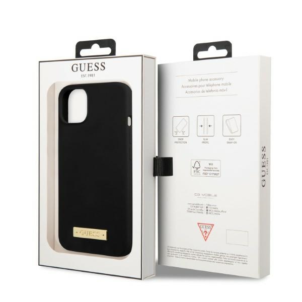 iTok webáruház - Guess Guess GUHMP13MSPLK iPhone 13 6,1 hüvelykes szilikon tok MagSafe logólemezzel – fekete 8 Guess GUHMP13MSPLK iPhone 13 6.1" black/black hard case Silicone Logo Plate MagSafe