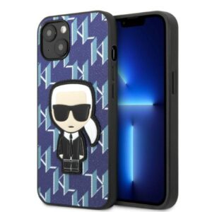 Karl Lagerfeld KLHCP13MPMNIKBL Monogram Ikonik Patch tok iPhone 13 6,1 hüvelykes készülékhez, kék