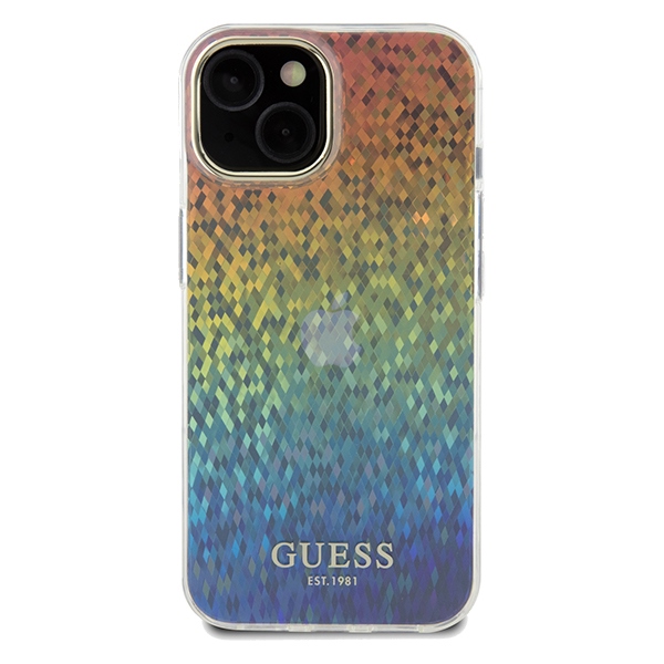 iTok webáruház - Guess Guess IML Faceted Mirror Disco Iridescent tok iPhone 14 / 15 / 13 készülékhez (többszínű) 3 Guess IML Faceted Mirror Disco Iridescent case for iPhone 14 / 15 / 13 (többszínű)