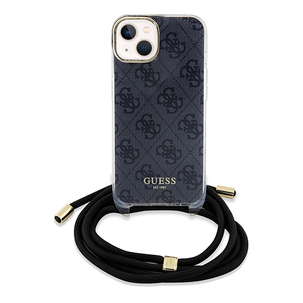 iTok webáruház - Guess Guess Crossbody Cord 4G Print tok iPhone 15/14/13 6,1" (fekete) 2 Guess Crossbody Cord 4G Print Case for iPhone 15/14/13 (fekete)