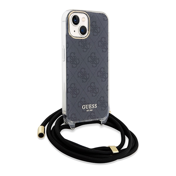 iTok webáruház - Guess Guess Crossbody Cord 4G Print tok iPhone 15/14/13 6,1" (fekete) 3 Guess Crossbody Cord 4G Print Case for iPhone 15/14/13 (fekete)