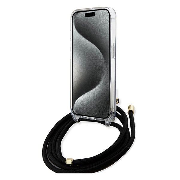 iTok webáruház - Guess Guess Crossbody Cord 4G Print tok iPhone 15/14/13 6,1" (fekete) 4 Guess Crossbody Cord 4G Print Case for iPhone 15/14/13 (fekete)