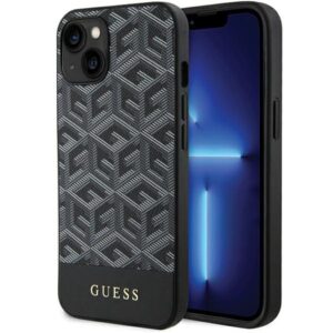 Guess GCube Stripes MagSafe tok iPhone 15 / 14 / 13 készülékhez (fekete)