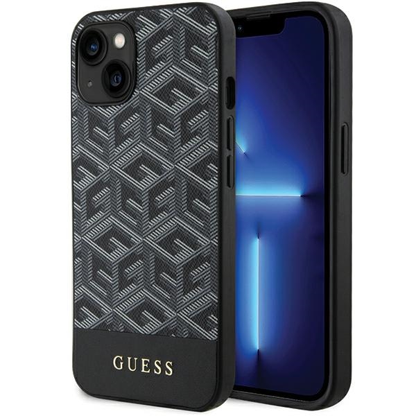 iTok webáruház - Guess Guess GCube Stripes MagSafe tok iPhone 15 / 14 / 13 készülékhez (fekete) 1 Guess GCube Stripes MagSafe case for iPhone 15 / 14 / 13 (fekete)
