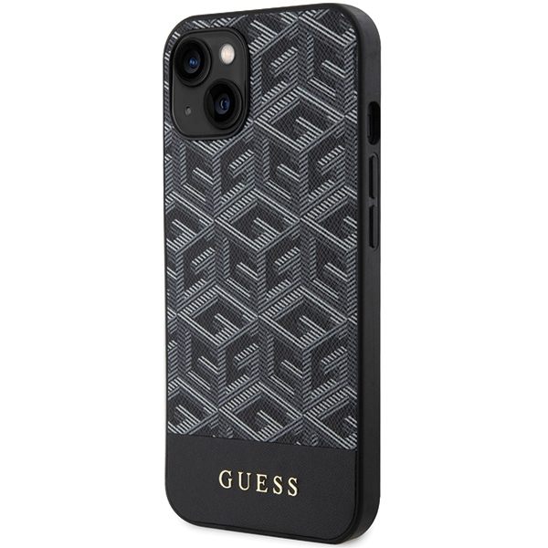 iTok webáruház - Guess Guess GCube Stripes MagSafe tok iPhone 15 / 14 / 13 készülékhez (fekete) 2 Guess GCube Stripes MagSafe case for iPhone 15 / 14 / 13 (fekete)
