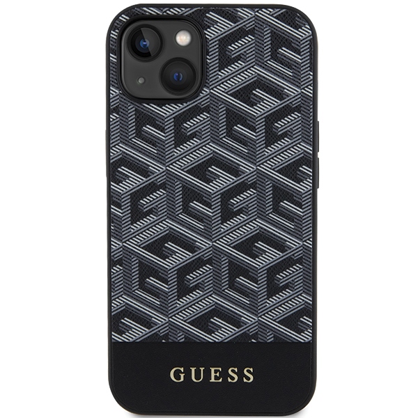 iTok webáruház - Guess Guess GCube Stripes MagSafe tok iPhone 15 / 14 / 13 készülékhez (fekete) 3 Guess GCube Stripes MagSafe case for iPhone 15 / 14 / 13 (fekete)