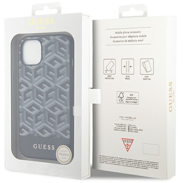 iTok webáruház - Guess Guess GCube Stripes MagSafe tok iPhone 15 / 14 / 13 készülékhez (fekete) 8 Guess GCube Stripes MagSafe case for iPhone 15 / 14 / 13 (fekete)