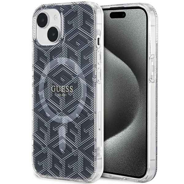 iTok webáruház - Guess Guess IML GCube MagSafe tok iPhone 15 / 14 / 13 készülékhez (fekete) 1 Guess IML GCube MagSafe case for iPhone 15 / 14 / 13 (fekete)