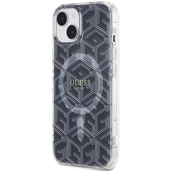 iTok webáruház - Guess Guess IML GCube MagSafe tok iPhone 15 / 14 / 13 készülékhez (fekete) 2 Guess IML GCube MagSafe case for iPhone 15 / 14 / 13 (fekete)