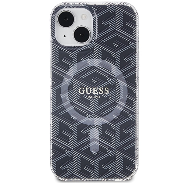 iTok webáruház - Guess Guess IML GCube MagSafe tok iPhone 15 / 14 / 13 készülékhez (fekete) 3 Guess IML GCube MagSafe case for iPhone 15 / 14 / 13 (fekete)