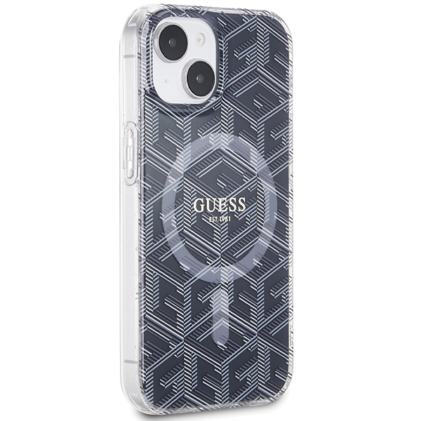 iTok webáruház - Guess Guess IML GCube MagSafe tok iPhone 15 / 14 / 13 készülékhez (fekete) 4 Guess IML GCube MagSafe case for iPhone 15 / 14 / 13 (fekete)