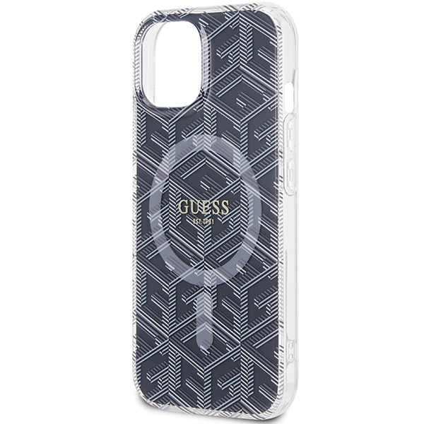iTok webáruház - Guess Guess IML GCube MagSafe tok iPhone 15 / 14 / 13 készülékhez (fekete) 6 Guess IML GCube MagSafe case for iPhone 15 / 14 / 13 (fekete)