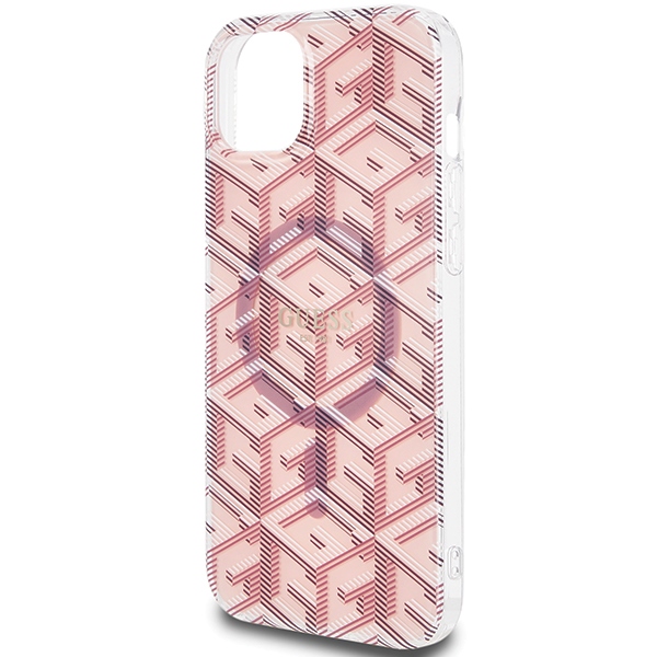 iTok webáruház - Guess Guess IML GCube MagSafe tok iPhone 15 / 14 / 13 készülékhez (rózsaszín) 6 Guess IML GCube MagSafe case for iPhone 15 / 14 / 13 (rózsaszín)