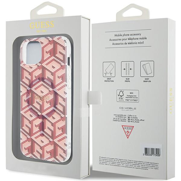iTok webáruház - Guess Guess IML GCube MagSafe tok iPhone 15 / 14 / 13 készülékhez (rózsaszín) 8 Guess IML GCube MagSafe case for iPhone 15 / 14 / 13 (rózsaszín)