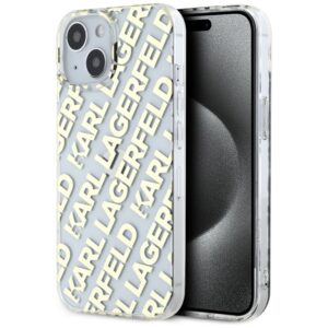 Karl Lagerfeld IML Fullover Logo tok iPhone 15 / 14 / 13 készülékhez (arany)