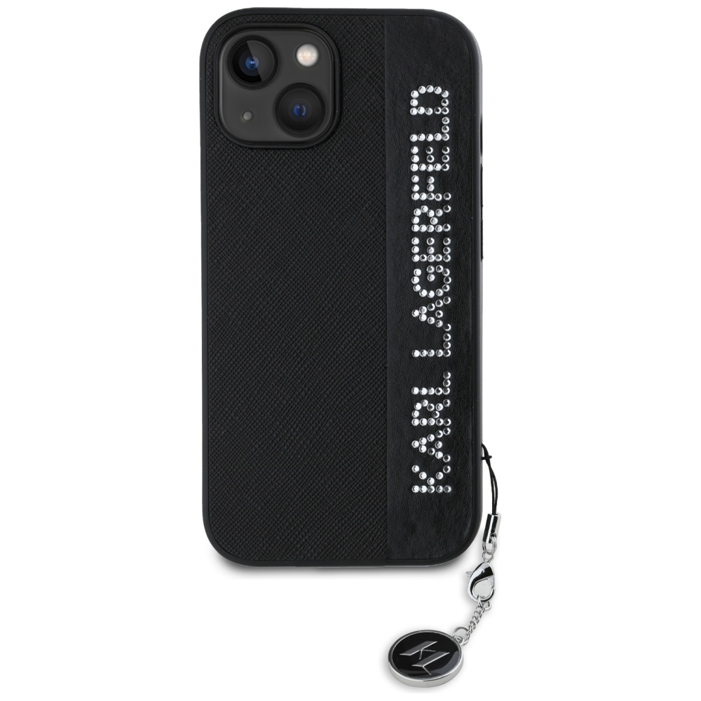 iTok webáruház - Karl Lagerfeld Karl Lagerfeld Saffiano Rhinestones & Charm tok iPhone 15/14/13 készülékhez (fekete) 3 Karl Lagerfeld Saffiano Rhinestones & Charm case for iPhone 15 / 14 / 13 (fekete)