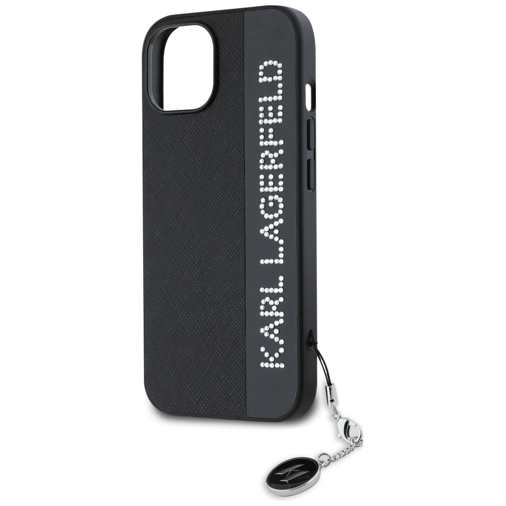 iTok webáruház - Karl Lagerfeld Karl Lagerfeld Saffiano Rhinestones & Charm tok iPhone 15/14/13 készülékhez (fekete) 6 Karl Lagerfeld Saffiano Rhinestones & Charm case for iPhone 15 / 14 / 13 (fekete)