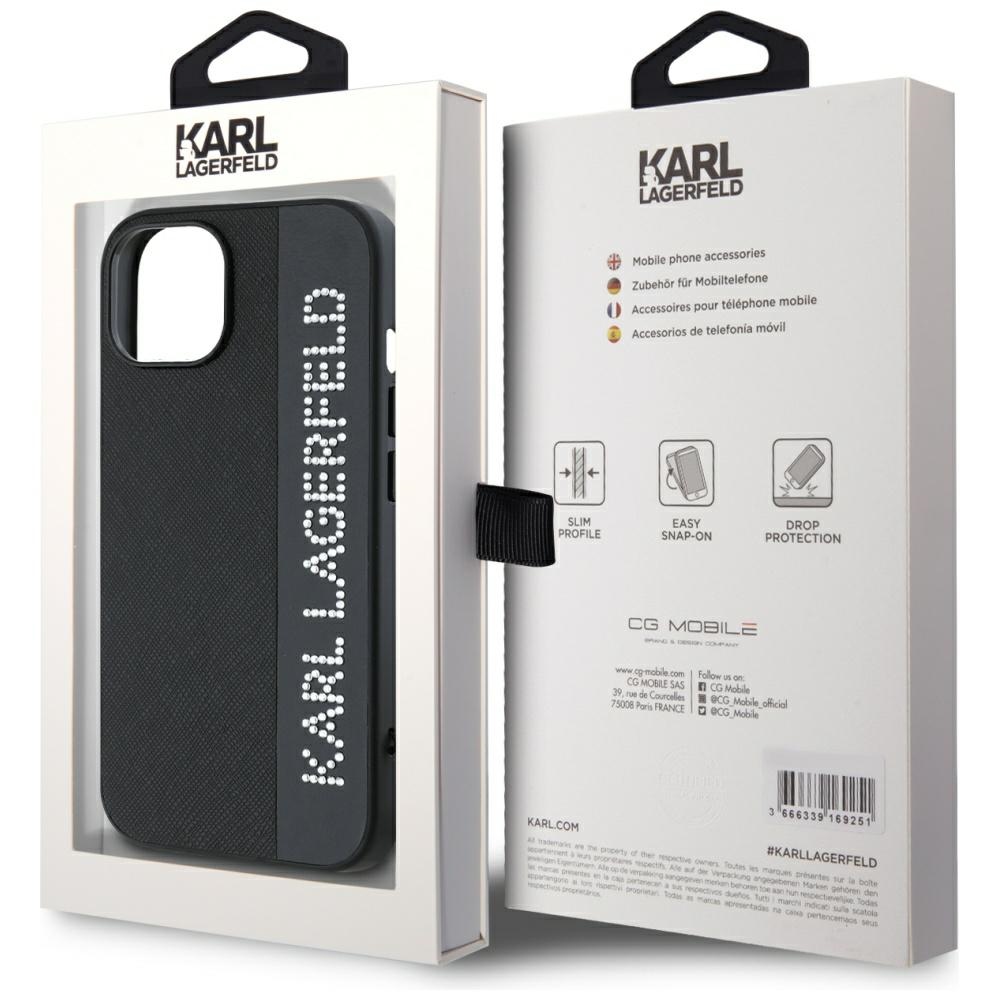 iTok webáruház - Karl Lagerfeld Karl Lagerfeld Saffiano Rhinestones & Charm tok iPhone 15/14/13 készülékhez (fekete) 8 Karl Lagerfeld Saffiano Rhinestones & Charm case for iPhone 15 / 14 / 13 (fekete)
