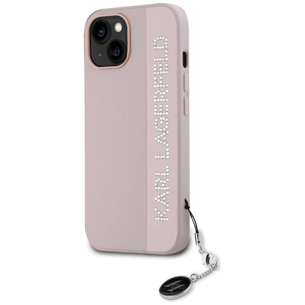 iTok webáruház - Karl Lagerfeld Karl Lagerfeld Saffiano Rhinestones & Charm tok iPhone 15 / 14 / 13 készülékekhez (rózsaszín) 2 Karl Lagerfeld Saffiano Rhinestones & Charm case for iPhone 15 / 14 / 13 (rózsaszín)