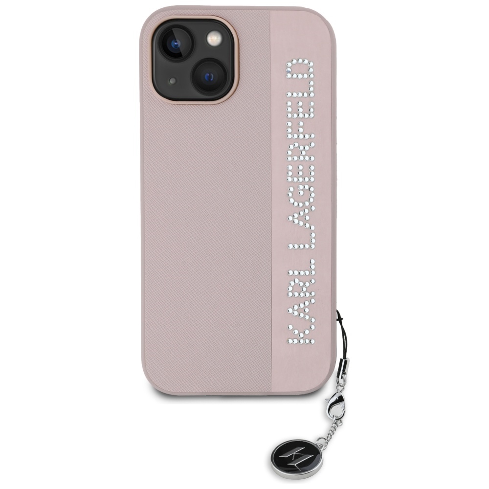 iTok webáruház - Karl Lagerfeld Karl Lagerfeld Saffiano Rhinestones & Charm tok iPhone 15 / 14 / 13 készülékekhez (rózsaszín) 3 Karl Lagerfeld Saffiano Rhinestones & Charm case for iPhone 15 / 14 / 13 (rózsaszín)
