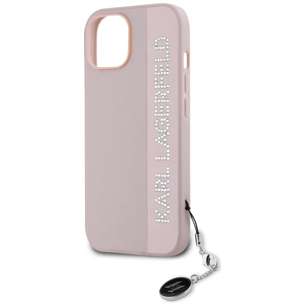 iTok webáruház - Karl Lagerfeld Karl Lagerfeld Saffiano Rhinestones & Charm tok iPhone 15 / 14 / 13 készülékekhez (rózsaszín) 6 Karl Lagerfeld Saffiano Rhinestones & Charm case for iPhone 15 / 14 / 13 (rózsaszín)