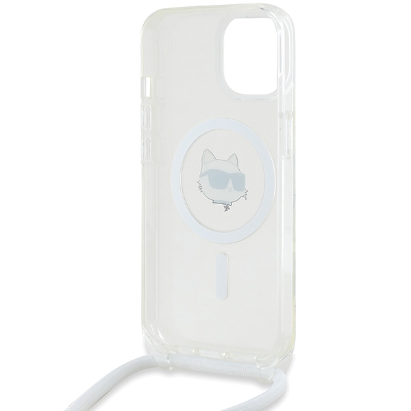 iTok webáruház - Karl Lagerfeld Karl Lagerfeld IML Choupette Head & Cord MagSafe tok iPhone 13 / 14 / 15 készülékhez (átlátszó) 6 Karl Lagerfeld IML Choupette Head & Cord MagSafe case for iPhone 13 / 14 / 15 (átlátszó)
