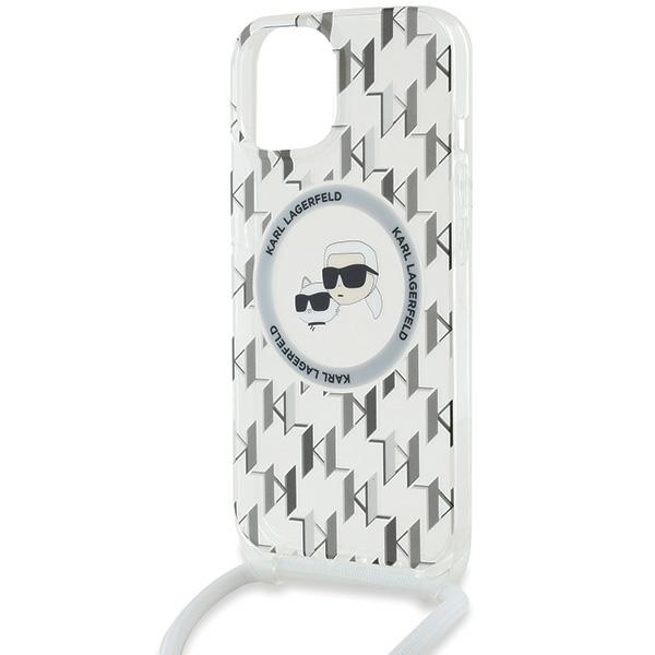 iTok webáruház - Karl Lagerfeld Karl Lagerfeld IML Crossbody Monogram Karl & Choupette Head MagSafe tok iPhone 15 / 14 / 13 készülékhez (átlátszó) 5 Karl Lagerfeld IML Crossbody Monogram Karl & Choupette Head MagSafe Case for iPhone 15 / 14 / 13 (átlátszó)