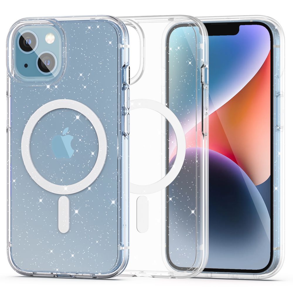 iTok webáruház - Tech-Protect Tech-Protect FlexAir Hybrid MagSafe iPhone 13/14 tok (átlátszó csillámos) 1 Tech-Protect FlexAir Hybrid MagSafe iPhone 13/14 Case (átlátszó csillámos)