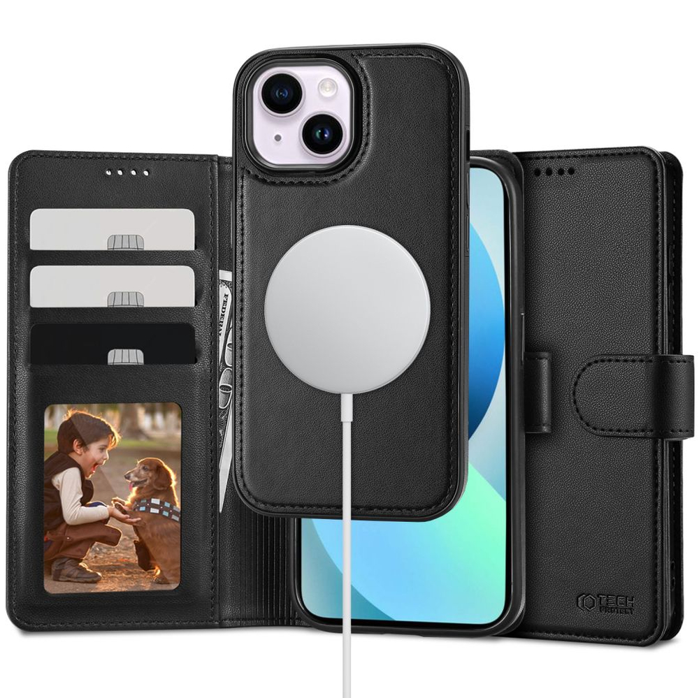 iTok webáruház - Tech-Protect Tech-Protect Wallet MagSafe tok iPhone 13-hoz (fekete) 1 Tech-Protect Wallet MagSafe case for iPhone 13 (fekete)