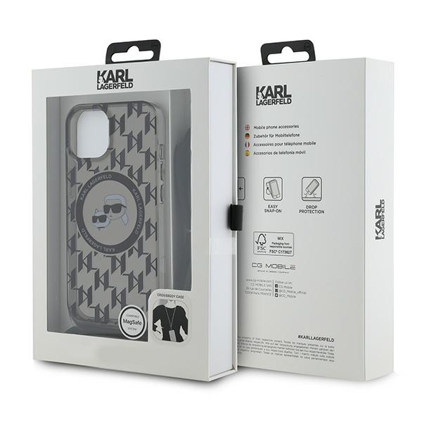 iTok webáruház - Karl Lagerfeld Karl Lagerfeld IML Crossbody Monogram Karl & Choupette Head MagSafe tok iPhone 15/14/13-hoz (fekete) 7 Karl Lagerfeld IML Crossbody Monogram Karl & Choupette Head MagSafe Case for iPhone 15 / 14 / 13 (fekete)