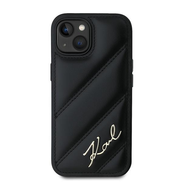 iTok webáruház - Karl Lagerfeld Karl Lagerfeld Diagonal Quilted Script tok iPhone 14 / 15 / 13 készülékhez (fekete) 3 Karl Lagerfeld Diagonal Quilted Script case for iPhone 14 / 15 / 13 (fekete)