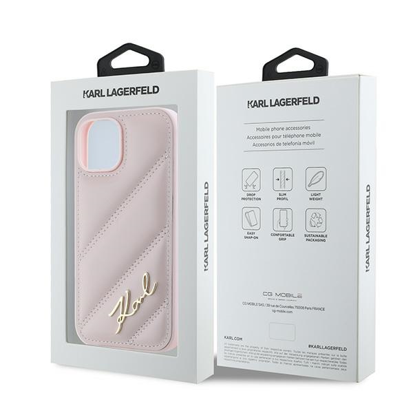 iTok webáruház - Karl Lagerfeld Karl Lagerfeld Diagonal Quilted Script tok iPhone 14 / 15 / 13 készülékhez (rózsaszín) 8 Karl Lagerfeld Diagonal Quilted Script case for iPhone 14 / 15 / 13 (rózsaszín)