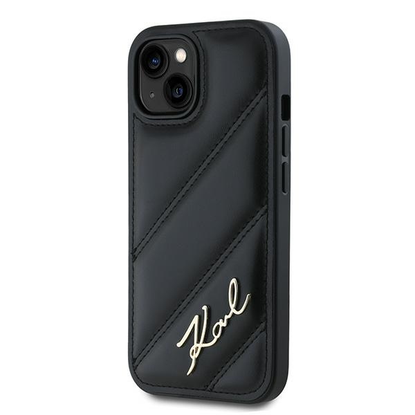 iTok webáruház - Karl Lagerfeld Karl Lagerfeld Diagonal Quilted Script tok iPhone 15 / 14 / 13 készülékekhez (fekete) 2 Karl Lagerfeld Diagonal Quilted Script case for iPhone 15 / 14 / 13 (fekete)