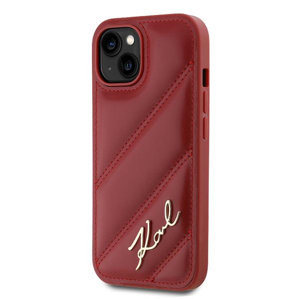 iTok webáruház - Karl Lagerfeld Karl Lagerfeld Diagonal Quilted Script tok iPhone 15 / 14 / 13 készülékhez (piros) 2 Karl Lagerfeld Diagonal Quilted Script case for iPhone 15 / 14 / 13 (piros)