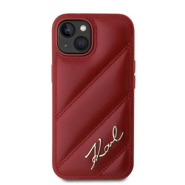 iTok webáruház - Karl Lagerfeld Karl Lagerfeld Diagonal Quilted Script tok iPhone 15 / 14 / 13 készülékhez (piros) 3 Karl Lagerfeld Diagonal Quilted Script case for iPhone 15 / 14 / 13 (piros)